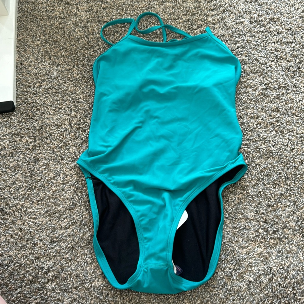 BRAND NEW never worn Jolyn Jackson Bathing Suit size 34; blue / green